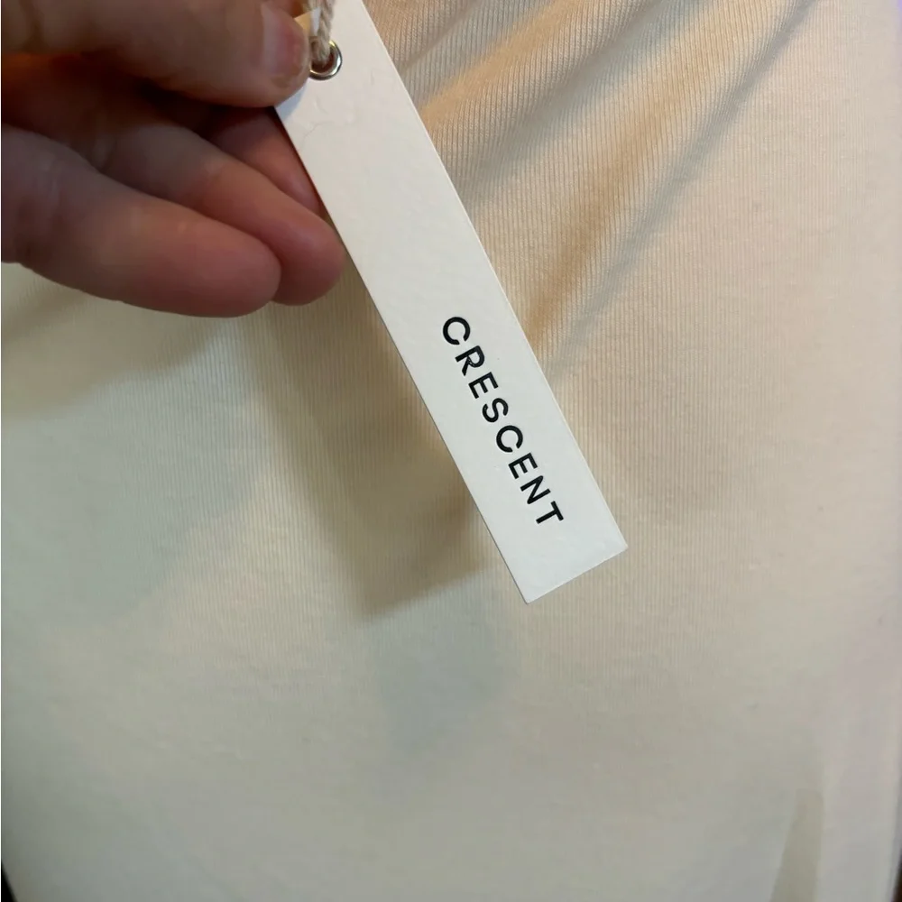 Nwt crescent halter beige maxi dress with front opening size large - Picture 3 of 3